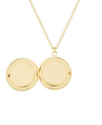 14K Gold Plated Isla Initial Long Locket Necklace