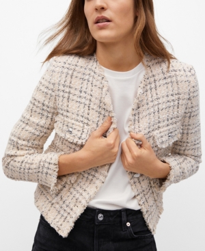 Mango Pocket Tweed Jacket