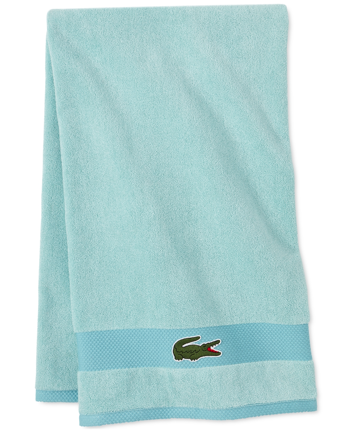  Lacoste Heritage Supima Cotton Bath Towel, Mint, 30 x