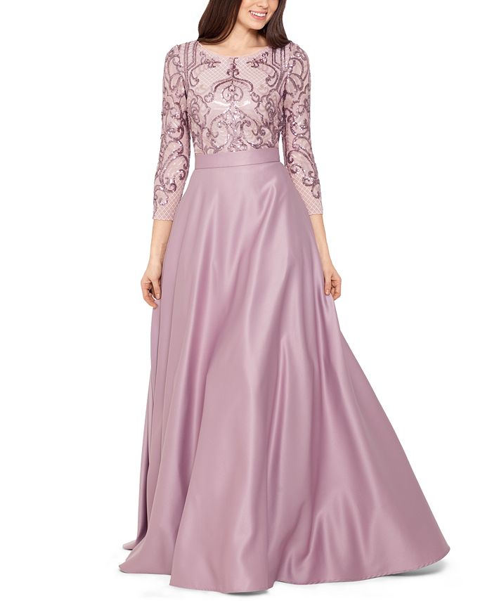 sequin top ball gown
