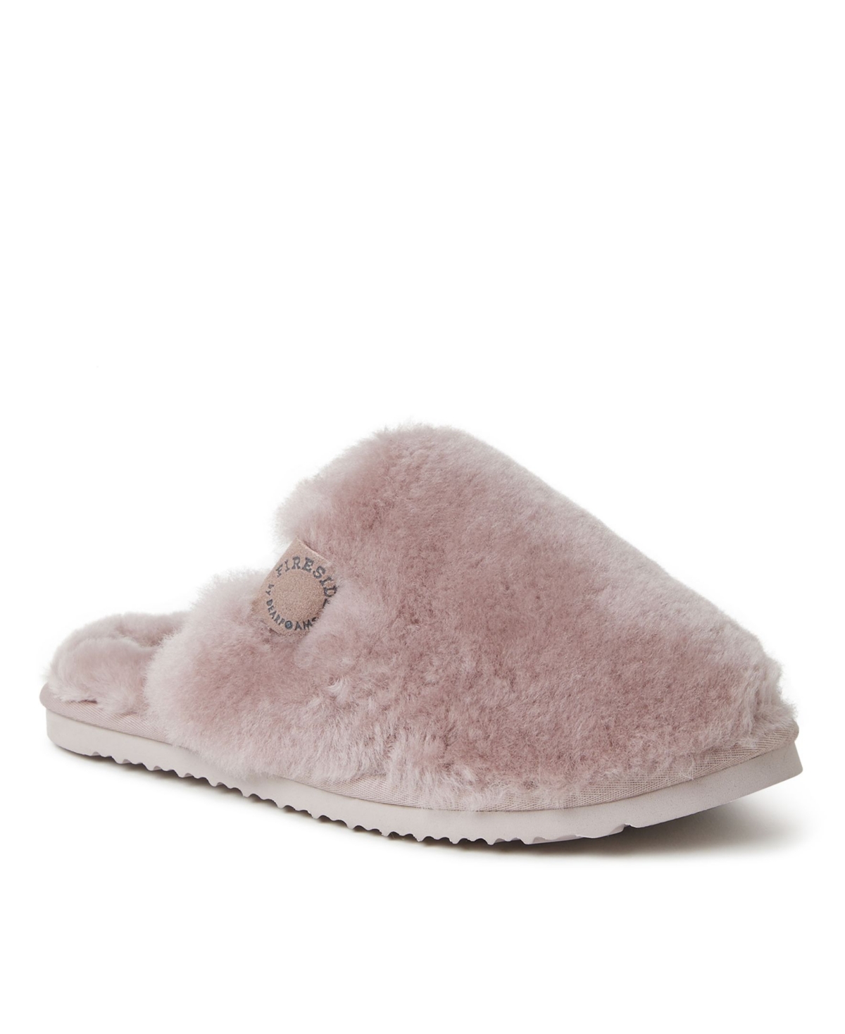 Dearfoams Fireside Genuine Shearling Mule Slipper In Dusty Pink