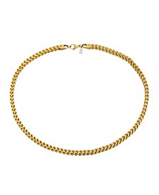 Gold Tone Stainless Steel 6mm Wheat Chain Necklace, 22"