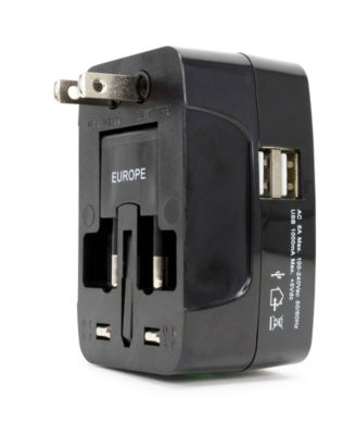 International Travel Adapter with Two USB Ports
