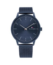 Men's Blue Stainless Steel Mesh Bracelet Watch 43mm