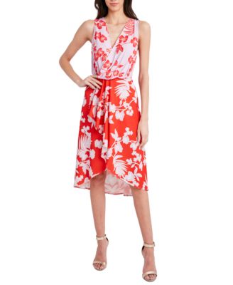 BCBGMAXAZRIA Floral-Print High-Low Midi Dress - Macy's