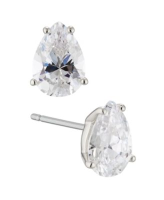 Eliot Danori Pear Cubic Zirconia Earring, Created for Macy's - Rhodium