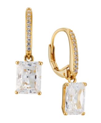 Emerald Cubic Zirconia Leverback Earring, Created for Macy's