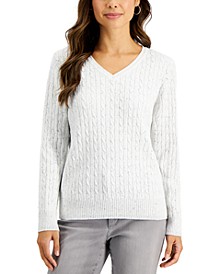 Cable-Knit V-Neck Sweater, Created for Macy's