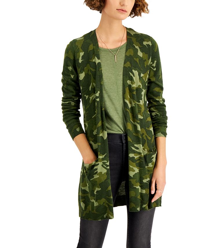 Camo online print cardigan