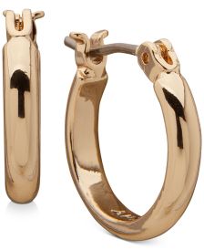 Gold-Tone Small Huggie Hoop Earrings, 0.56"