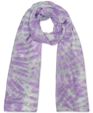 Calvin Klein Tie-Dyed Logo Chiffon Scarf