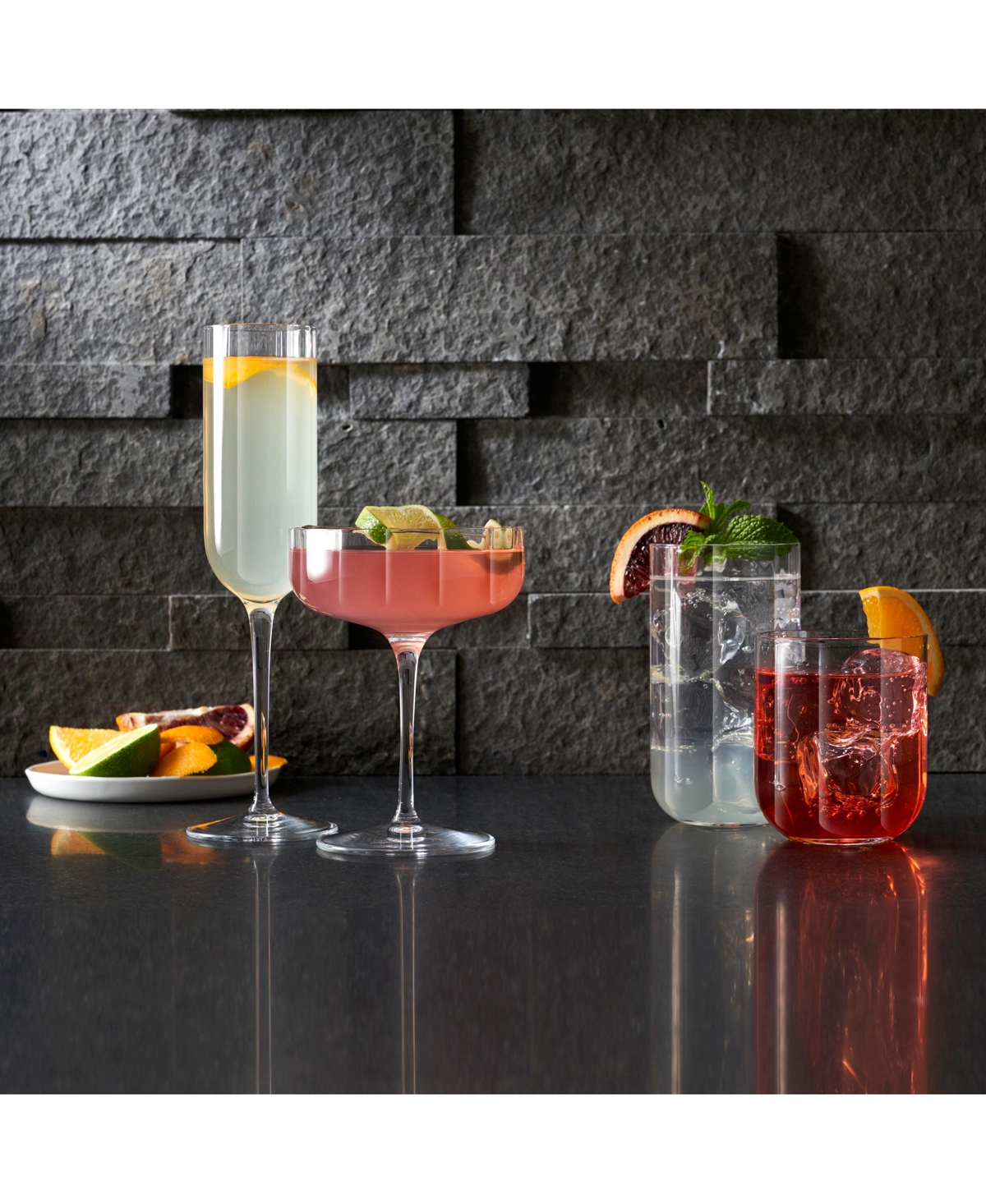 Luigi Bormioli Jazz Cocktail Coupe Glasses, Set of 4