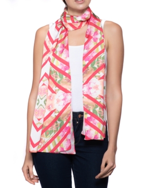 Inc Chevron Floral Oblong Scarf Created for Macy's