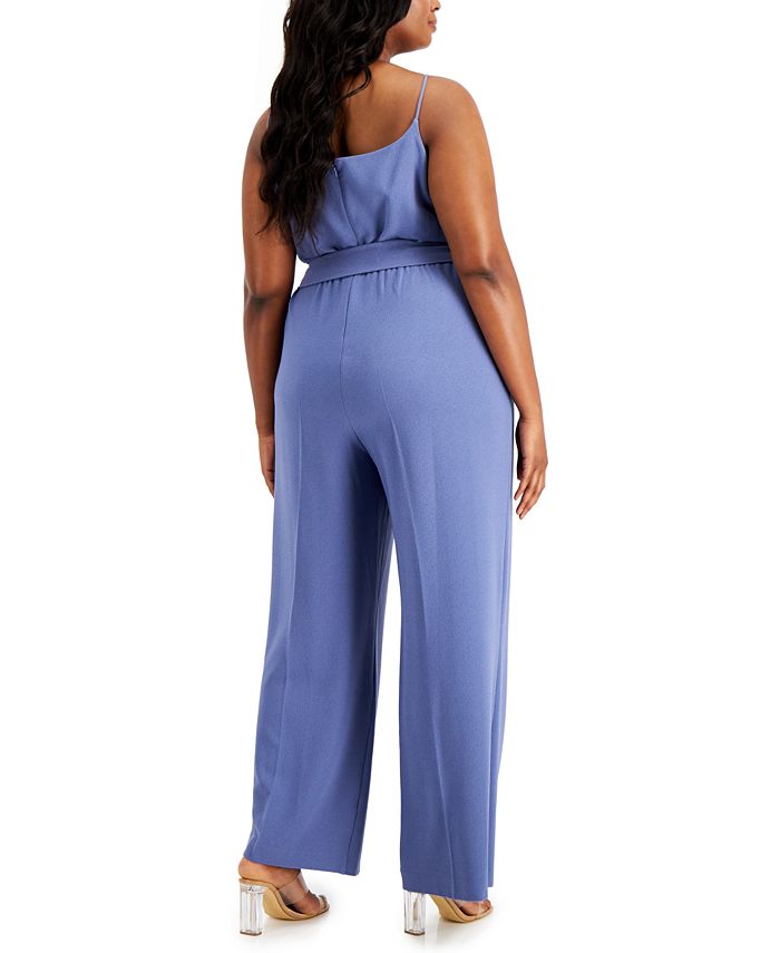 Bar III Plus Size Sleeveless WideLeg Jumpsuit, Created for Macy's Macy's