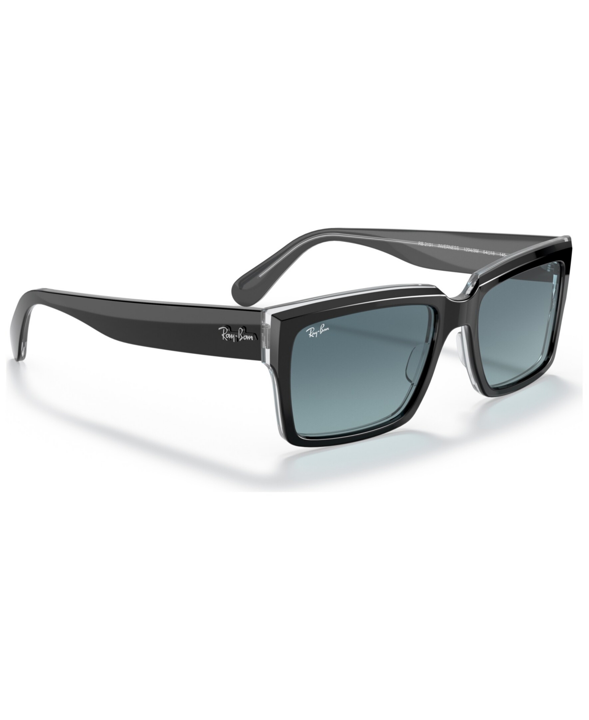 Ray Ban Unisex Inverness Sunglasses, Rb2191 54 In Black On Transparent,blu Gradient