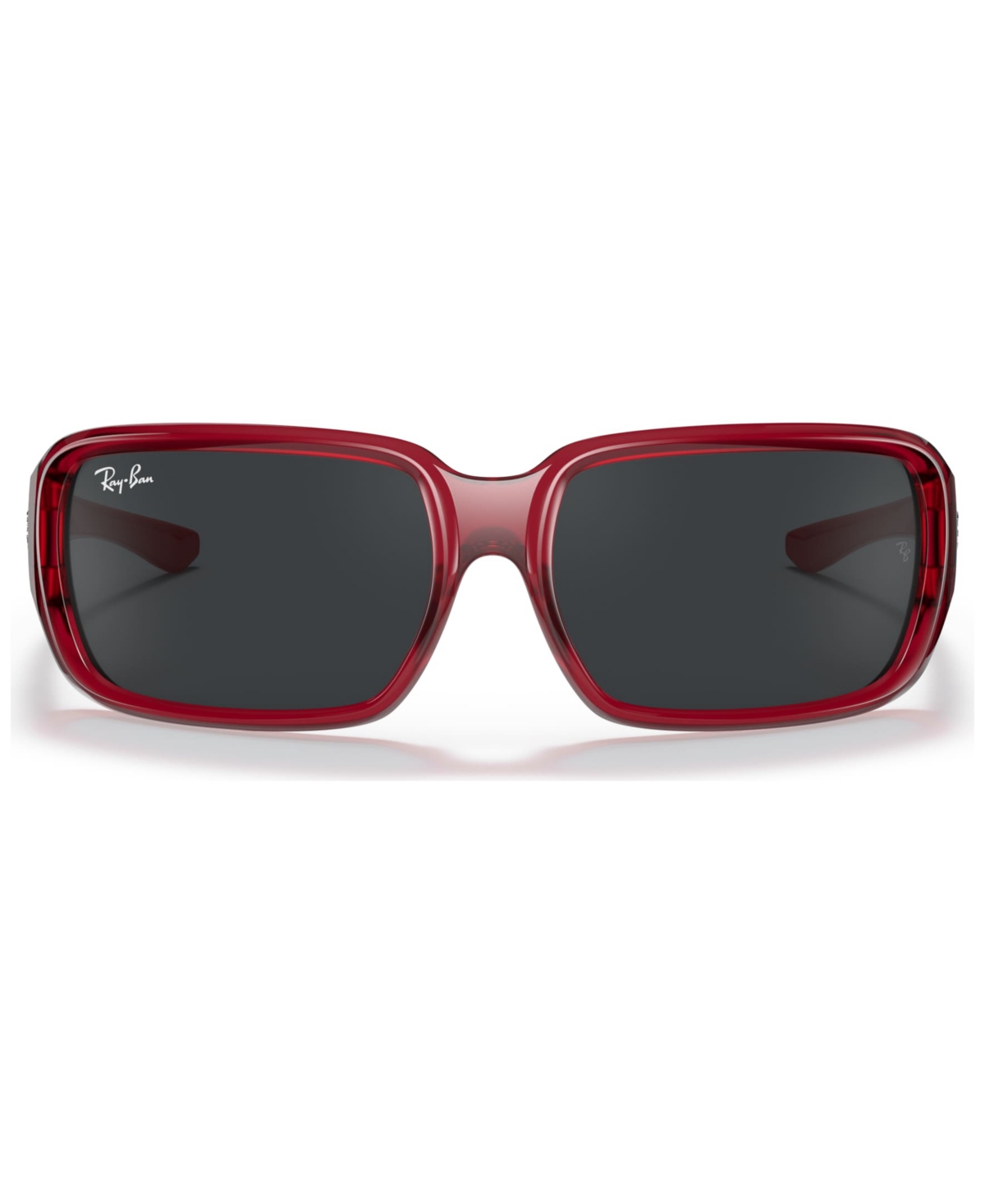Ray-ban Jr . Kids Unisex Sunglasses, Rj9072s (ages 7-10) In Transparent Red,dark Grey