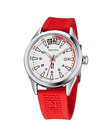 Men's N83 Red Silicone Strap Watch 40 mm