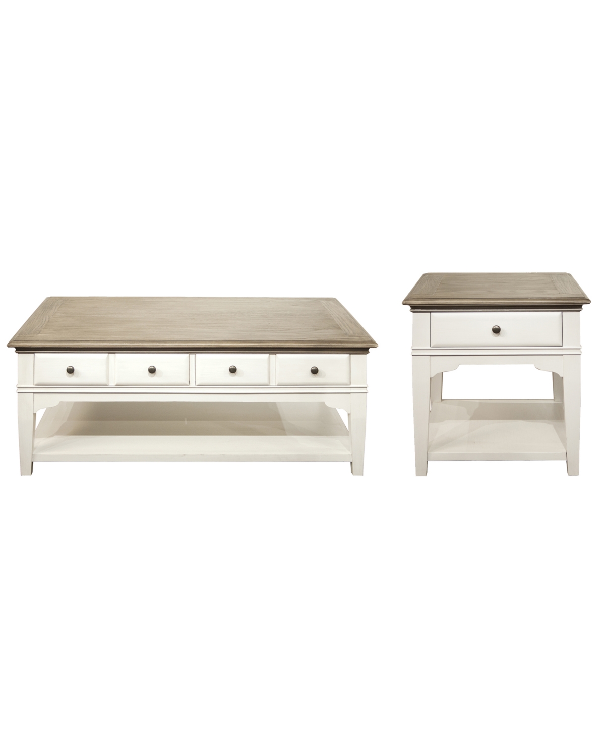 Macy's Myra Leg Cocktail Table And Leg End Table Set In Natural,paperwhite