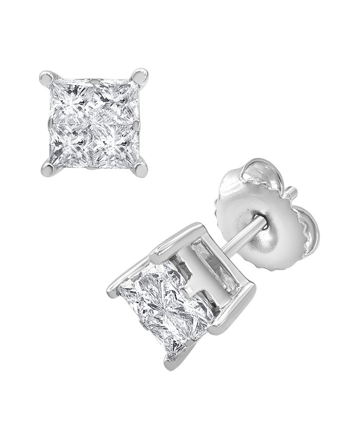 Macy's Diamond Earring (1 ct. t.w.) in 14K White Gold & Reviews