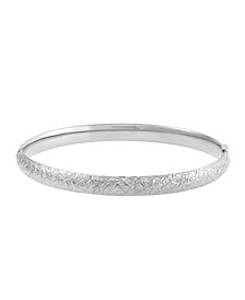 Textured Bangle Bracelet in 10k Gold, White Gold and Rose Gold