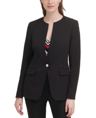 calvin klein collarless blazer