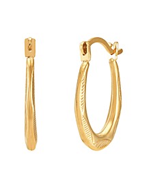 Oval Hoop Earrings in 10K Gold