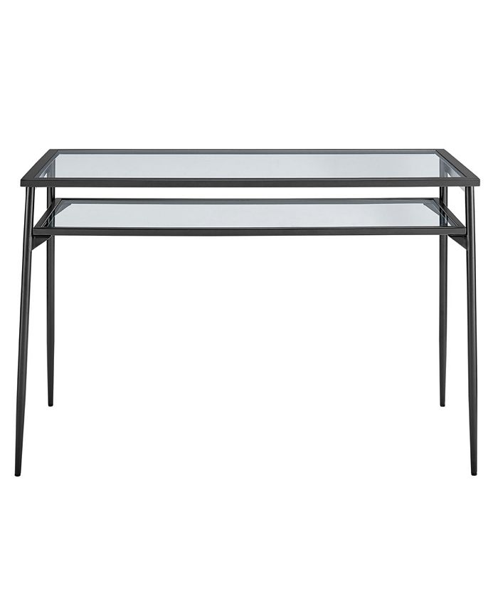 Walker Edison Two Tier Glass and Metal Desk Macy's