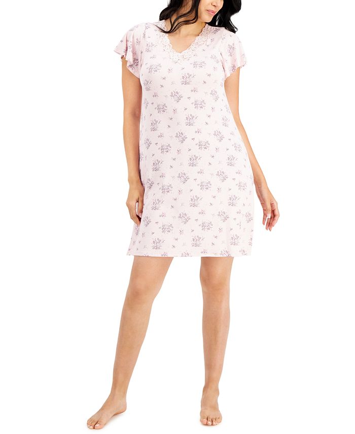 Charter Club Lace Trim Floral Print Chemise Nightgown Created for