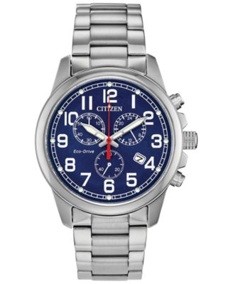 Citizen - Men's Garrison Chronograph Silver-Tone Stainless Steel Bracelet Watch 39mm