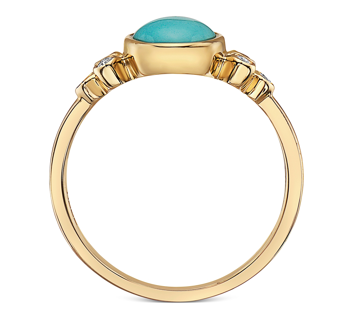 Effy Collection Effy Turquoise & Diamond (1/10 Ct. T.w.) Ring In 14k Gold In 14k Yellow Gold