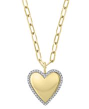 EFFY Collection EFFY® Pink Opal (10-9/10 ct. t.w.) & Diamond (1/5 ct. t.w.)  Heart 18 Pendant Necklace in 14k Rose Gold - Macy's