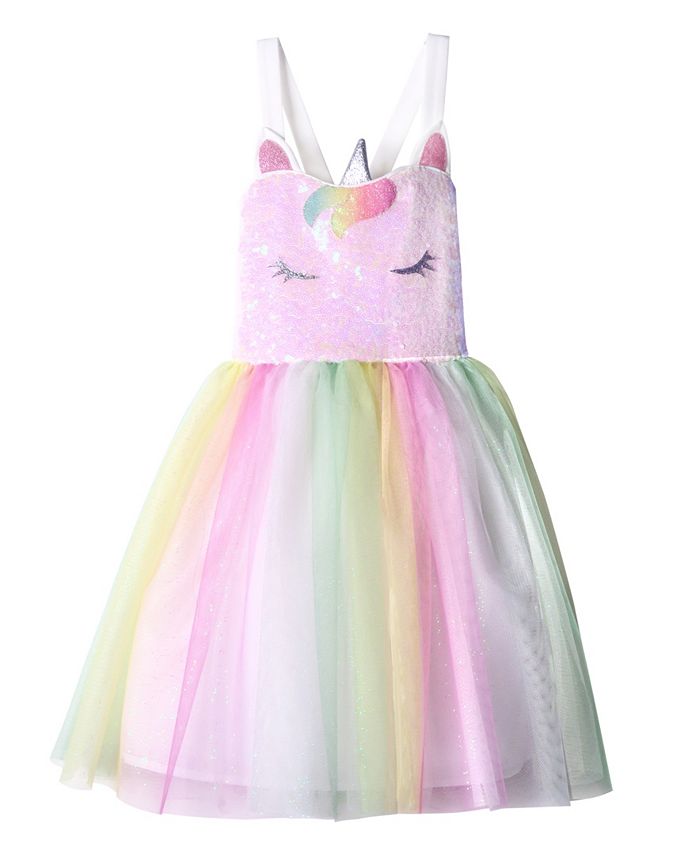 Pink & Violet Little Girls Unicorn Rainbow Tutu Dress - Macy's