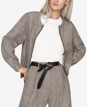 b new york Striped Zip-Front Jacket