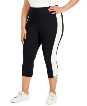Ideology Plus Size Colorblocked Capri Leggings Created for Macy's