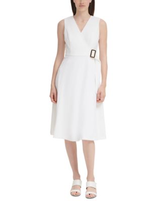 Calvin Klein - Buckle-Trim A-Line Dress