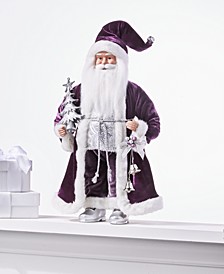 Santas 18"h Fabric Standing Santa with Tree and Bells, Created for Macy's 