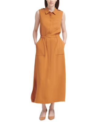 Calvin Klein - Aerowash Covered-Placket Maxi Dress
