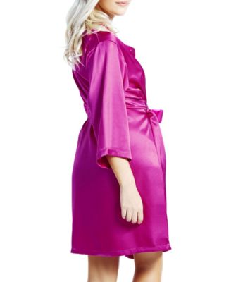 Women's Marina Lux 3/4 Sleeve Satin Lingerie Robe
