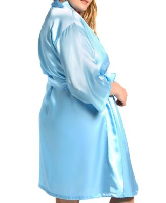 Plus Size Marina Lux Satin Robe Lingerie