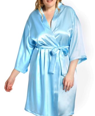 Plus Size Marina Lux Satin Robe Lingerie