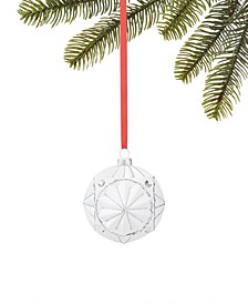 Shine Bright White with Silver Design Ball Ornament, Created for Macy's
