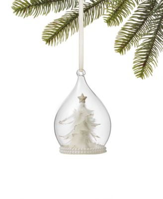 Holiday Lane - Shimmer and Light Glass Dome with Tree Ornament, Created for Macy's