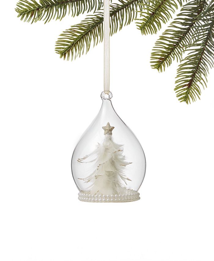 Holiday Lane Shimmer and Light Glass Dome with Tree Ornament