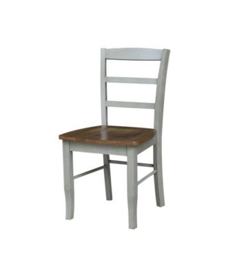 42" Dual Drop Leaf Pedestal Dining Table with 4 Madrid Ladderback Chairs, 5 Piece Dining Set