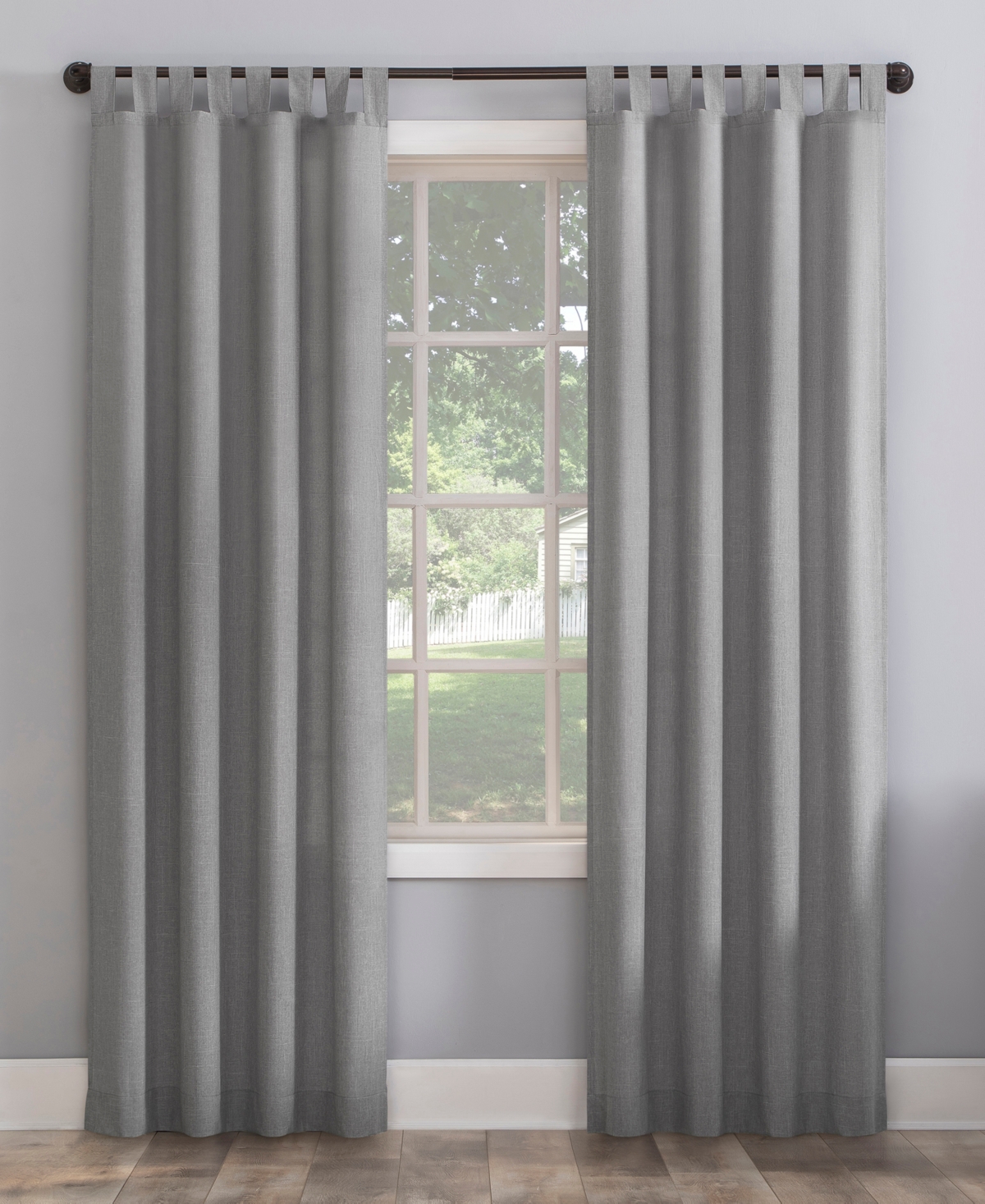 No. 918 Clifford 40" X 63" Tab Top Curtain Panel In Silver-tone Gray