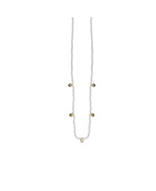 Sterling Silver White Beaded Necklace in 14k Gold over Sterling Silver
