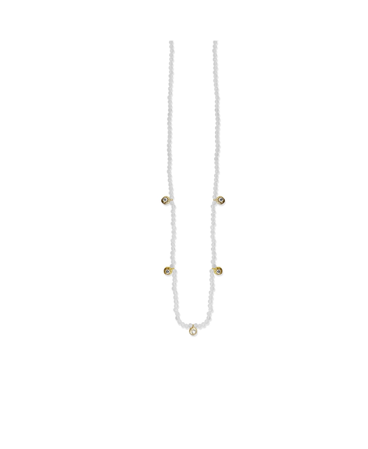 Argento Vivo Sterling Silver White Beaded Necklace in 14k Gold over Sterling Silver