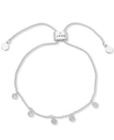 Silver-Tone Cubic Zirconia Charm Slider Bracelet