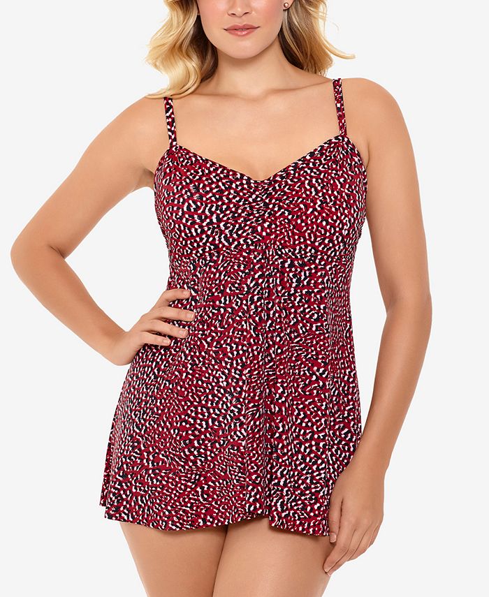 Swim Solutions OverTheShoulder Flyaway Swimdress Macy's