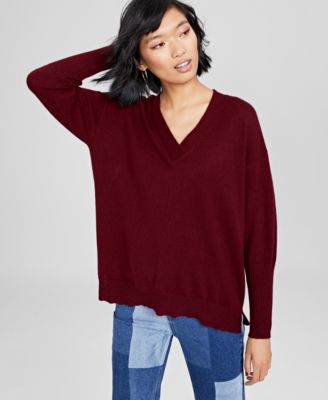 macy's v neck sweaters